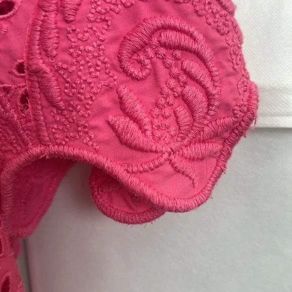 RHODE Mika eyelet blouse pink XS - Picture 13 of 14